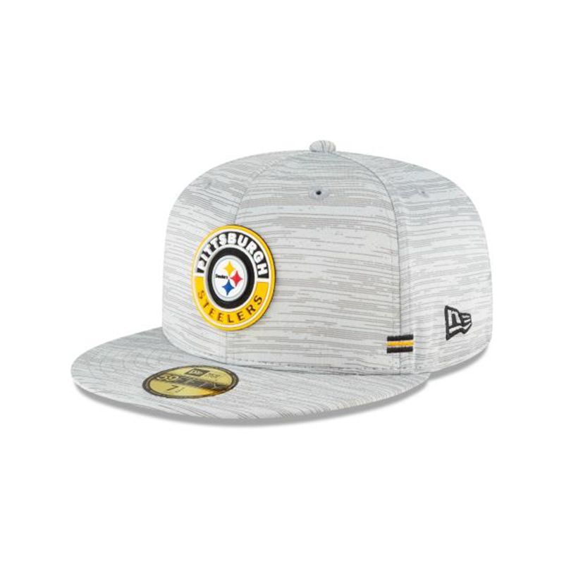 NFL Pittsburgh Steelers Official Fall Sideline 59Fifty Fitted (NSQ8084) - Grey New Era Caps